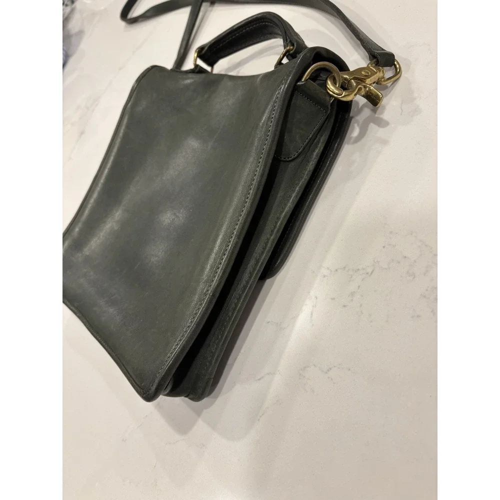 Vintage Coach Station Bag Emerald Green 9x9.5